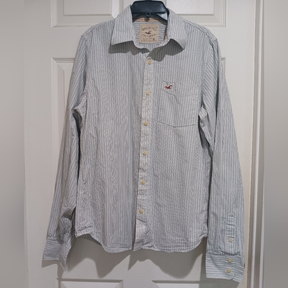Hollister Blue Casual Button Down Shirt Relaxed Fit Size XL - Picture 1 of 6